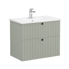 Vitra Root Groove 69434 Lavabo Dolabı, İki Çekmeceli, 80 Cm, Mat Lacivert, Köşeli Lavabolu